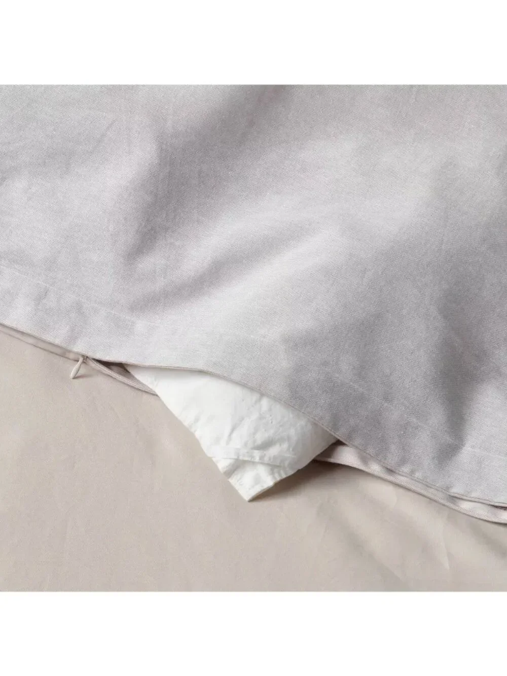 Threshold Queen Light Gray Duvet Cover Cotton & Linen Chambray Fabric COVER ONLY